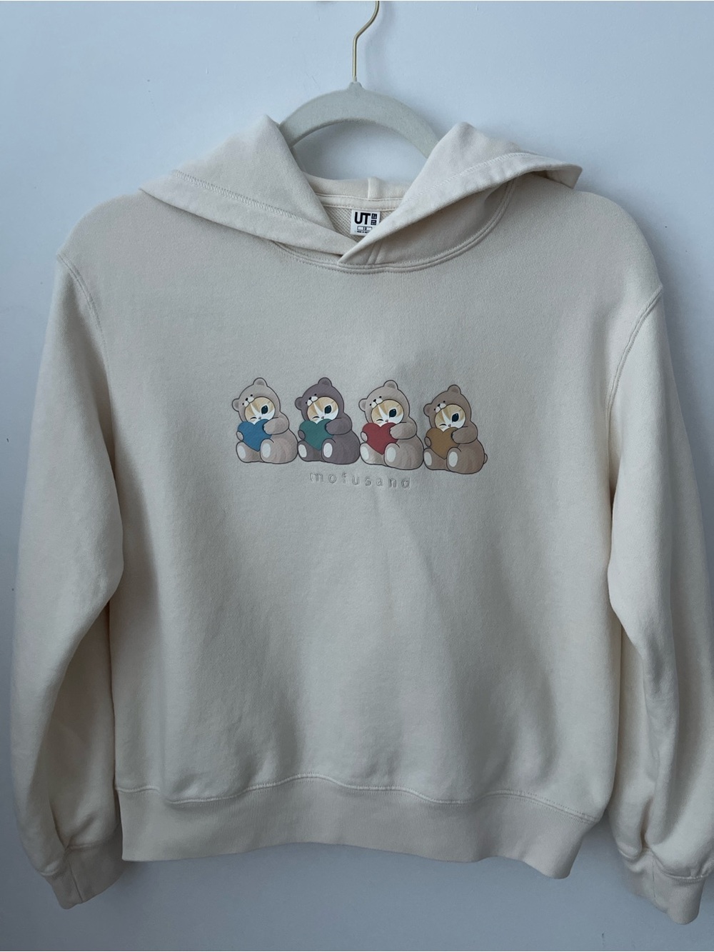 Kids’s Uniqlo X mofusand Cream Terry Crewneck Hoodie